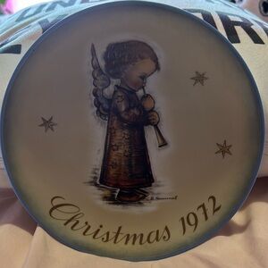 Hummel Christmas Plate Angel With Flute 1972